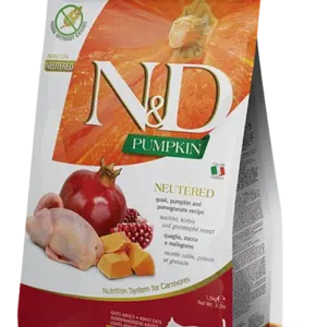 נטורל אנד דלישס שליו חתול מסורס 5 ק"ג -N&D Quall Neutered Cat