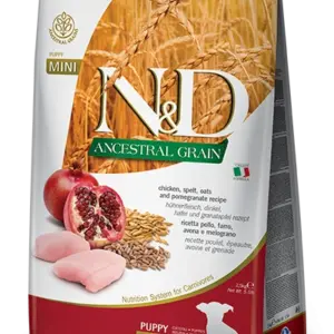 נטורל אנד דלישס גור גזע קטן עוף ורימון 7 ק"ג- N&D Chicken Mini Puppy