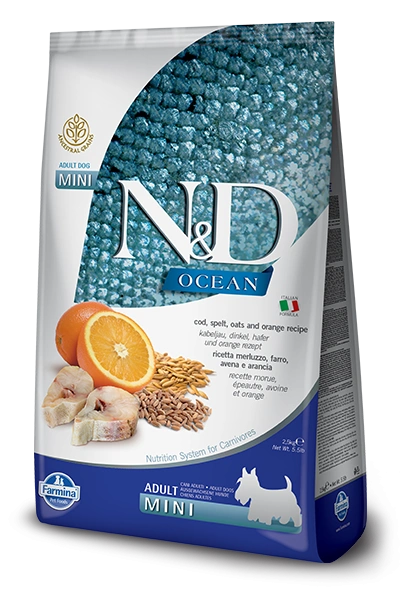 נטורל אנד דלישס דגים גזע קטן 2.5 ק"ג-N&D Codfish Adult Mini