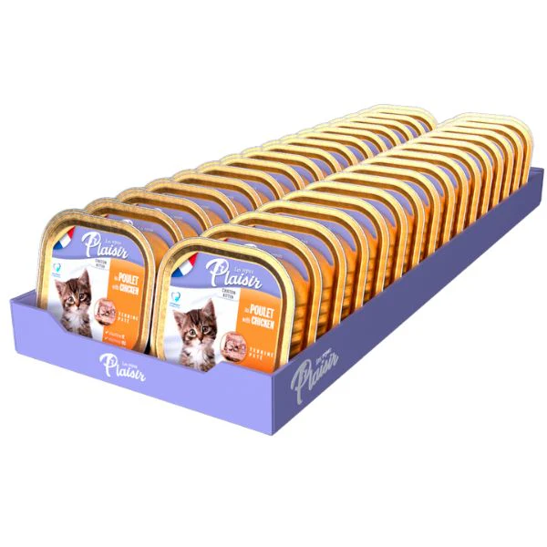 מגש פלסיר מעדן פטה עם עוף *גורים* לחתולים 100 גרם * 32 יח