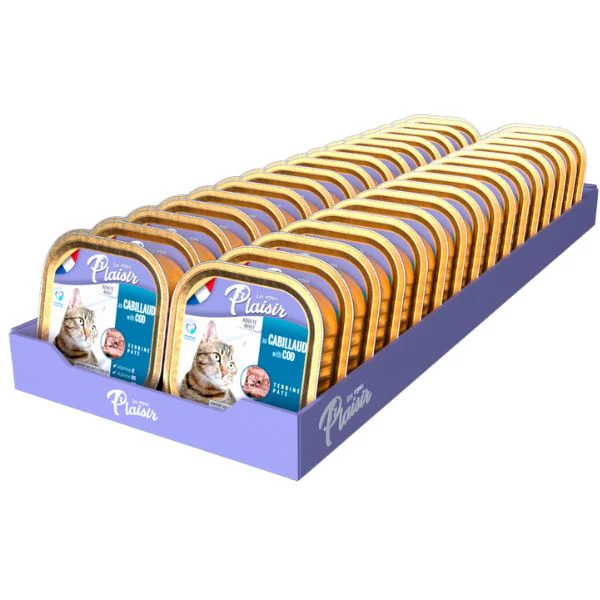 מגש פלסיר מעדן פטה עם דג קוד לחתולים 100 גרם * 32 יח