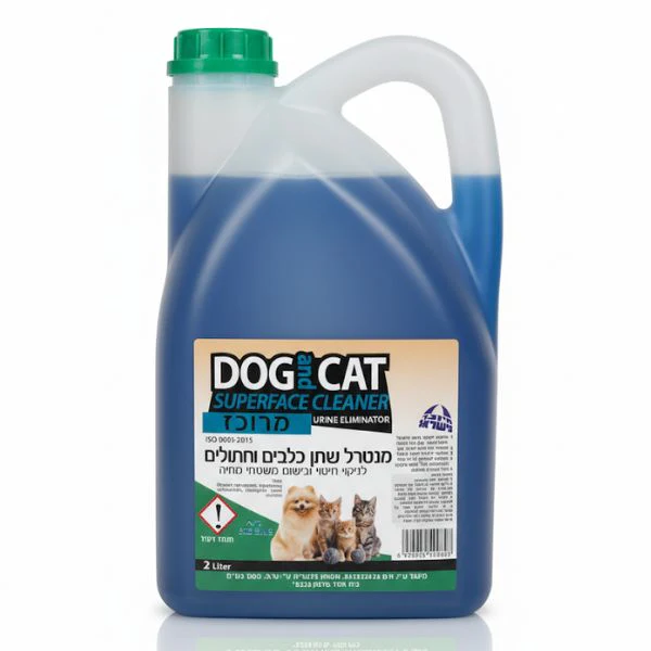 Dog&Cat - מנטרל ריחות שתן כלבים וחתולים חומר מרוכז לגינה / מרפסת ושטחים גדולים בניחוח אקו בלו - 2 ליטר