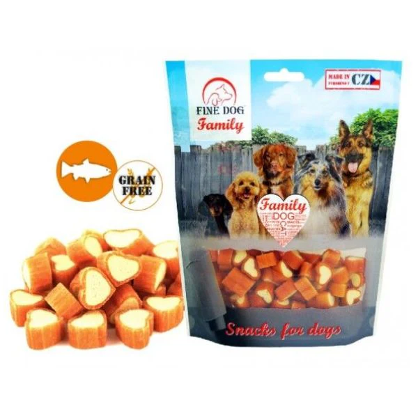 Fine Dog פיין דוג חטיף לכלבים לבבות סלמון - 200 גרם