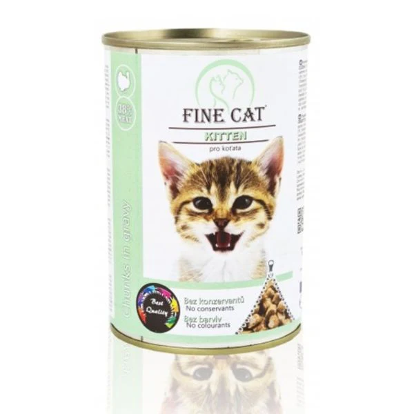 Fine Cat מעדן לחתולים חתיכות ברוטב עוף לגורים - 400 גרם