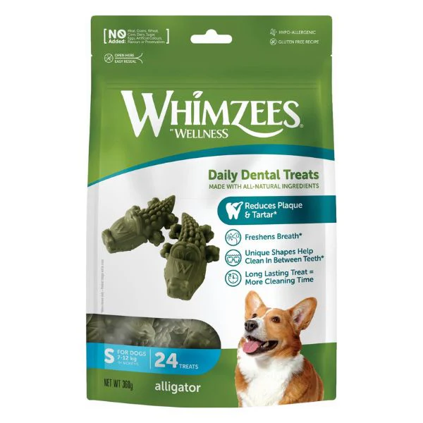 ווימזיז Whimzees אליגטור דנטלי קטנות 24 יח' באריזה - 360 גרם
