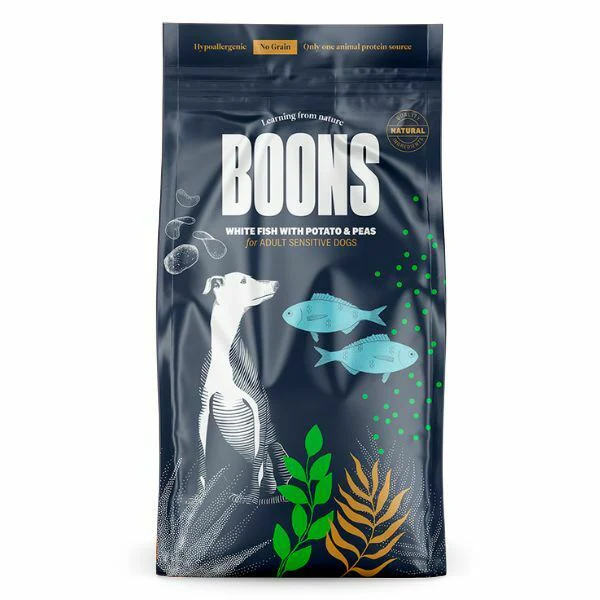 בונס Boons דגים לבנים היפואלרגני קיבה רגישה - 10 ק"ג