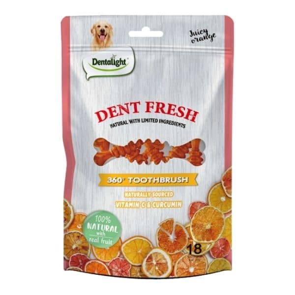 חטיף דנטלי לכלבים Dentalight 360° תפוז 150 גרם