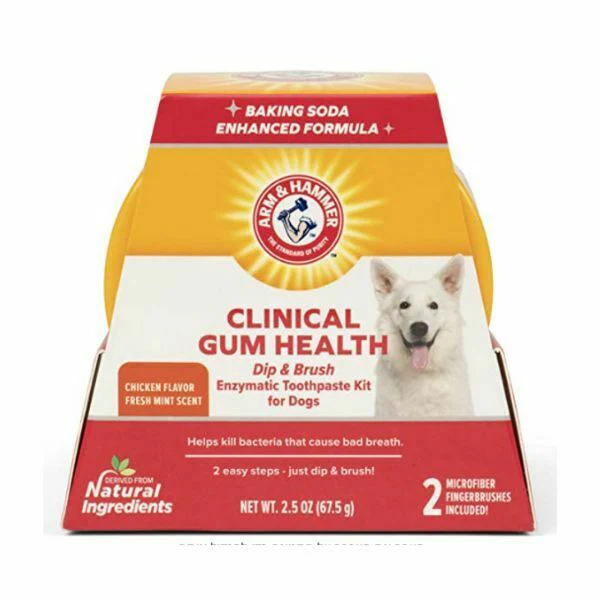 ערכה לשיניים אנזימטית לכלבים עם מברשת מיקרופייבר בטעם עוף A&H
